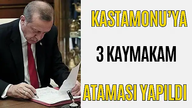 Kastamonu'ya 3 Yeni Kaymakam Ataması Yapıldı