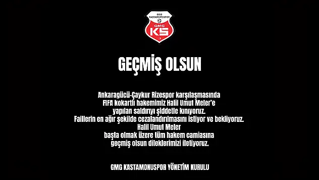 Kastamonuspor Saldırıyı Kınadı