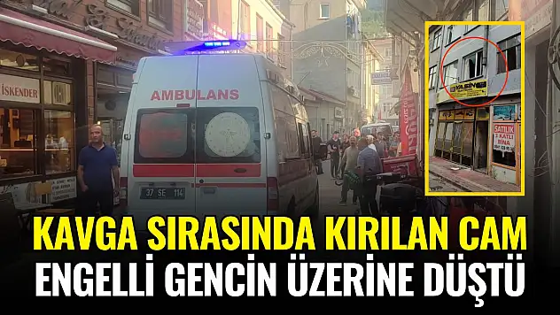Kavga Sırasında Kırılan Cam Engelli Gencin Üzerine Düştü!
