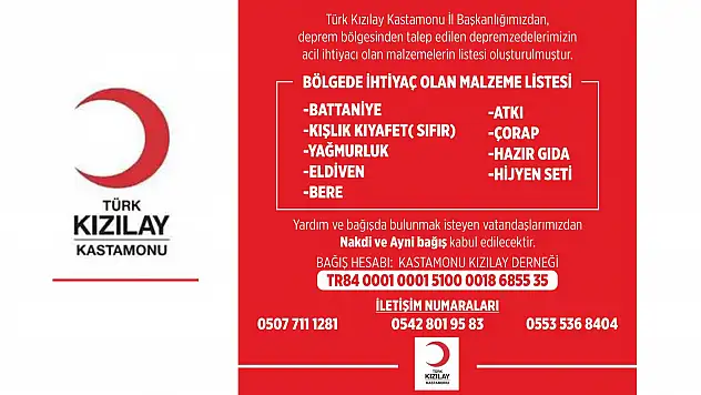 Kızılay yardım için harekete geçti