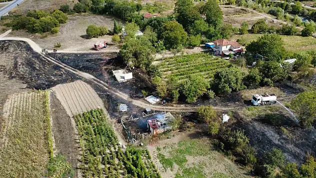 Korkutan ot yangını evlere sıçramadan söndürüldü