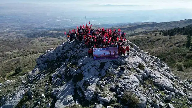 Kösedağ'ın Zirvesine Dev Türk bayrağı