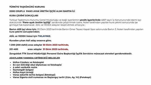 Kuradan ismi çıkan madencilerin başvuru tarihi belirlendi