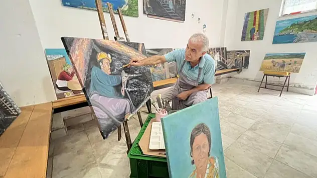 Madenden emekli olduktan sonra ressam oldu