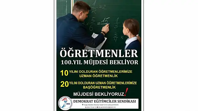 Öğretmenler 24 Kasım'da 100. Yıl Müjdesi Bekliyor