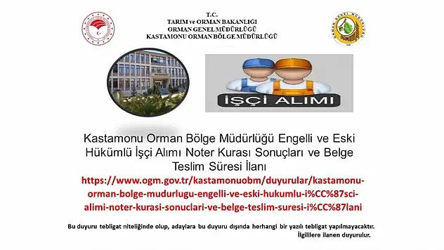 Orman Kura Sonuçlarını Yayınladı