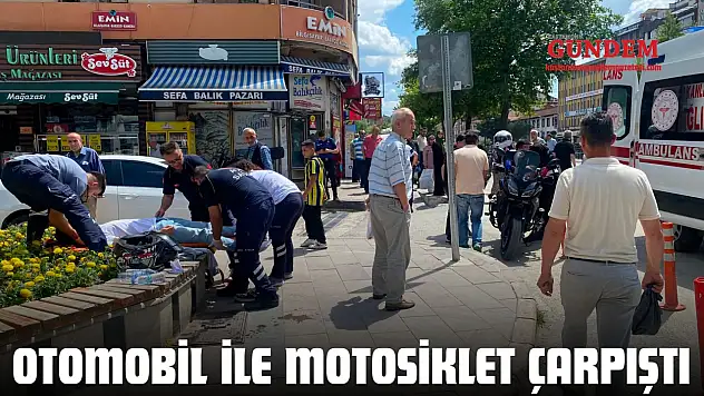 Otomobil İle Motosiklet Çarpıştı