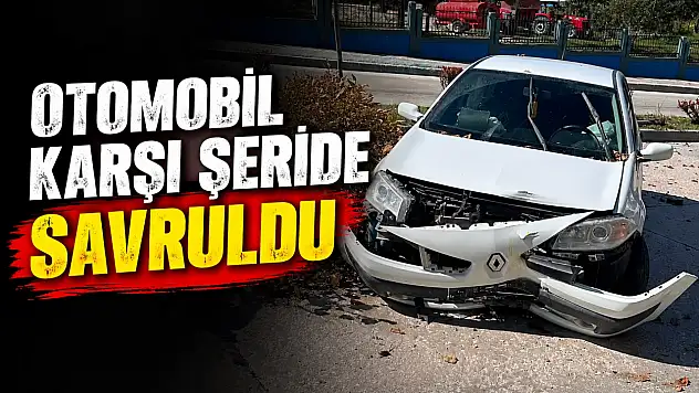Otomobil Karşı Şeride Savruldu