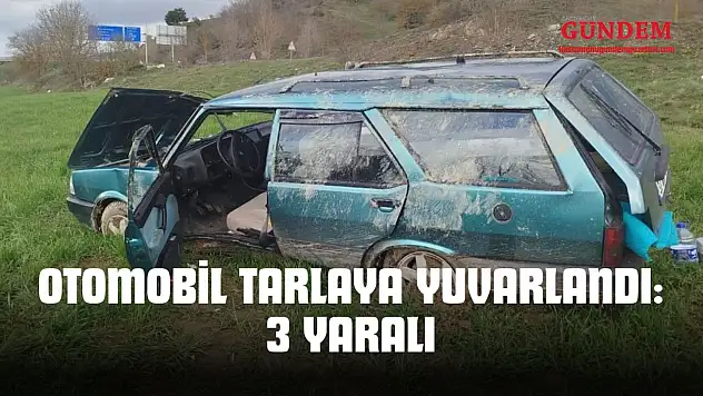Otomobil Tarlaya Yuvarlandı: 3 Yaralı