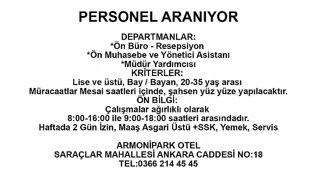PERSONEL ARANIYOR
