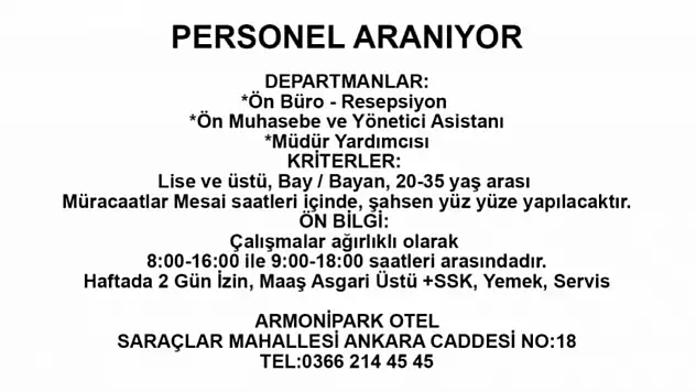 PERSONEL ARANIYOR