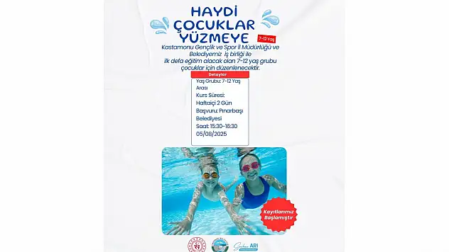 Pınarbaşı'nda Çocuklara Yüzme Eğitimi Fırsatı