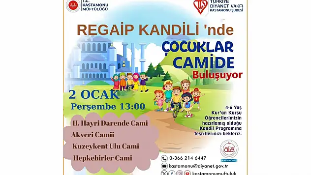 Regaip Kandili'nde Çocuklar Camide Buluşuyor