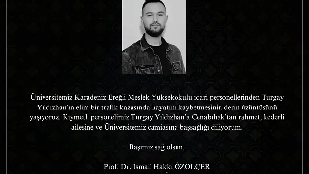 Rektör Özölçer'den Taziye Mesajı