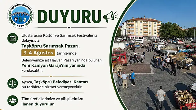 Sarımsak Festivalinde Hizmet Vermeyecek