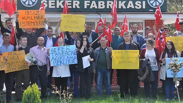 Şeker Fabrikası'ndaki taşeronlar kadro istedi