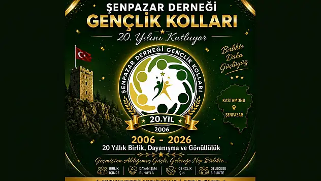 Şenpazar Derneği Gençlik Kolları 20'nci Yılını Kutluyor