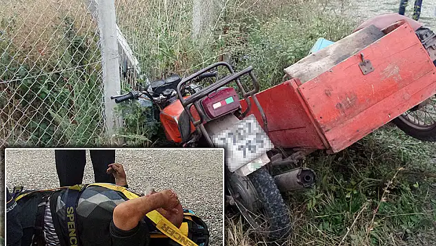 Sepetli motosiklet devrildi 1 yaralı