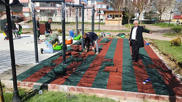 Seydiler'de Cumhuriyet Parkı Yenileniyor