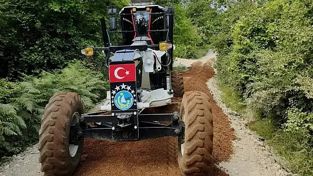 Sinop kırsalında yol çalışmaları