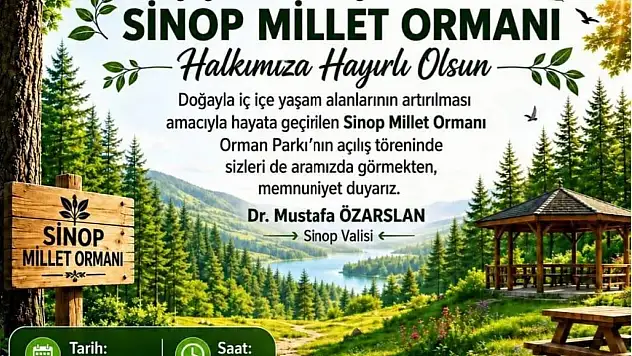 Sinop Millet Ormanı hizmete açılıyor