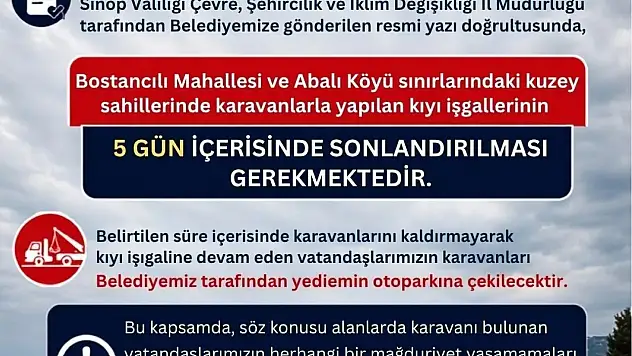 Sinop sahillerinde karavan düzenlemesi