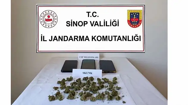 Sinop'ta 27 gram skunk ele geçirildi