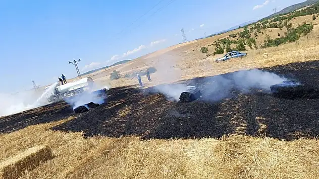 Sinop'ta balya makinesi arızası yangın çıkardı