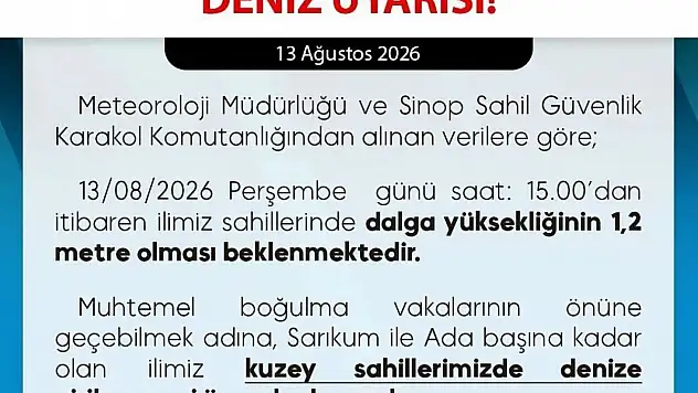 Sinop'ta deniz uyarısı