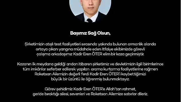 Sinop'ta Ölen İtfaiyeci, ROKETSAN Çalışanı Çıktı