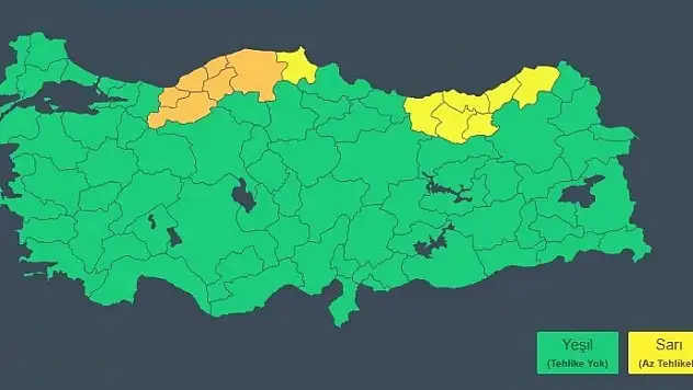 Sinop'un Batısı İçin Sarı Kodlu Kar Alarmı