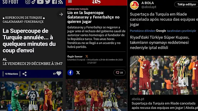 Süper Kupa Finalinin İptali, Avrupa Basınında Nasıl Yer Buldu