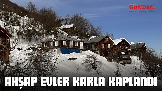 Tarih Kokan Ahşap Evler Karla Kaplandı