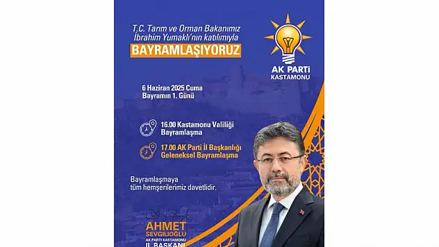 Tarım ve Orman Bakanı Yumaklı Kastamonu'da Bayramlaşma Programına Katılacak