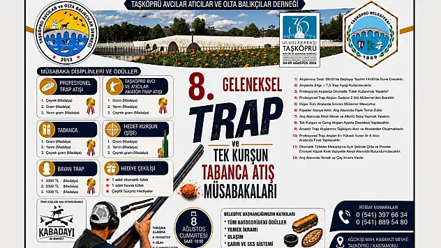 Taşköprü'de Geleneksel Trap Ve Atıcılık Müsabakaları Düzenlenecek
