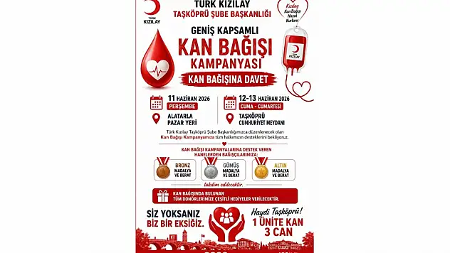 Taşköprü'de Kan Bağışı Kampanyası Düzenlenecek