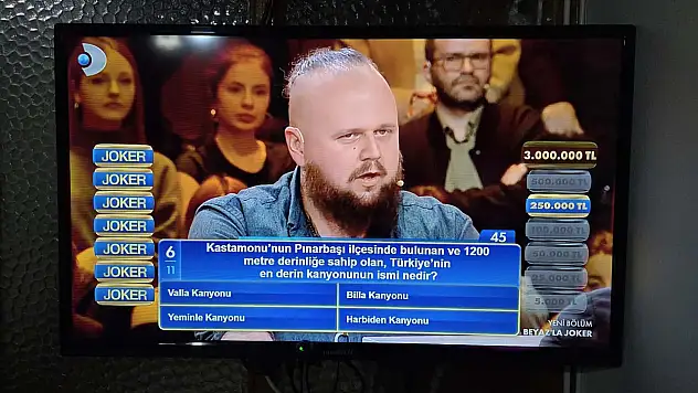 Televizyon Yarışmasında 500 Bin TL'lik Kastamonu Sorusu