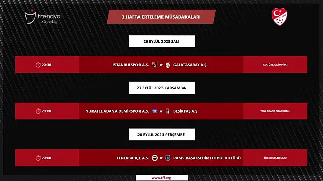 TFF, ertelenen maçların programını açıkladı