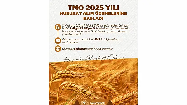 TMO, Hububat Alım Ödemelerine Başladı