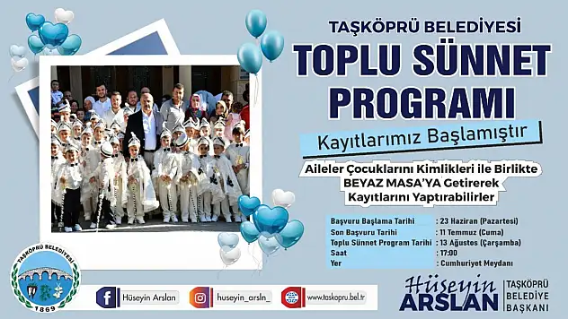 Toplu Sünnet Töreni Kayıtları Başlıyor