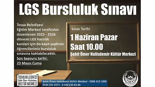 Tosya Belediyesi Eğitim Merkezi 2025-2026 LGS Hazırlık Kurslarına Başlıyor