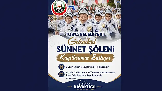 Tosya Belediyesi'nden Geleneksel Sünnet Şöleni İçin Kayıt Çağrısı