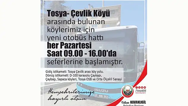 Tosya Belediyesi'nden Köylere Sefer