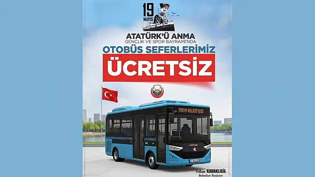 Tosya'da 19 Mayıs'ta Toplu Ulaşım Ücretsiz Olacak