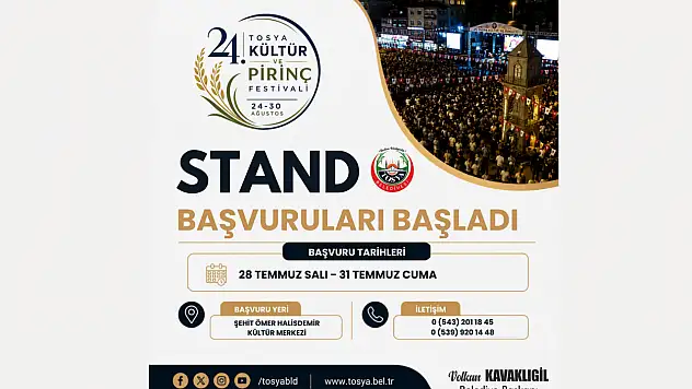 Tosya'daki Festivale Stant Başvuruları Başladı