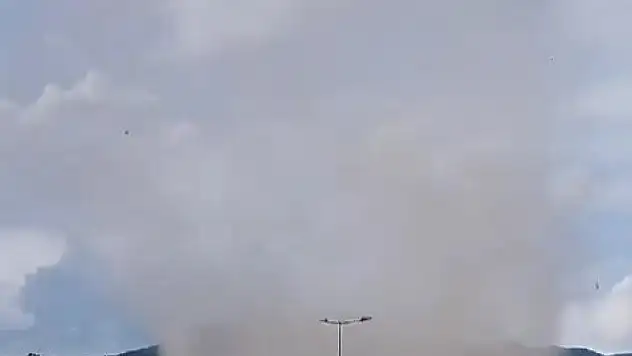 Toz bulutu kameraya yansıdı