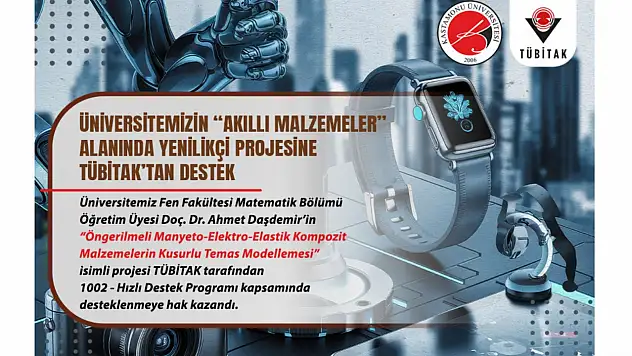 TÜBİTAK'tan KÜ'nün Projesine Destek