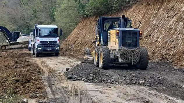 Türkeli'de Heyelan Sonrası Köy Yolu Güvenli Gale Getirildi