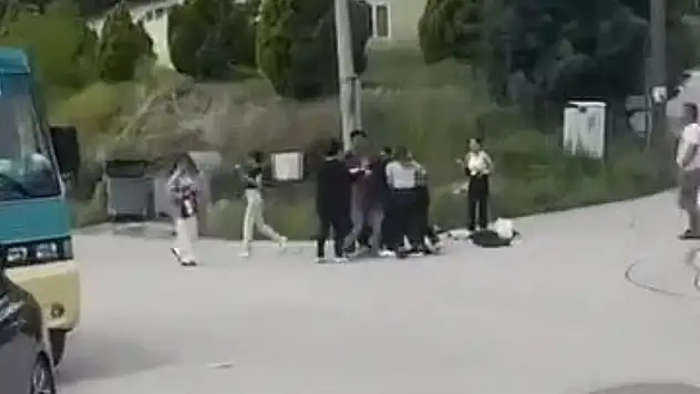 Üniversiteli Kızlar Sokak Ortasında Kavga Etti