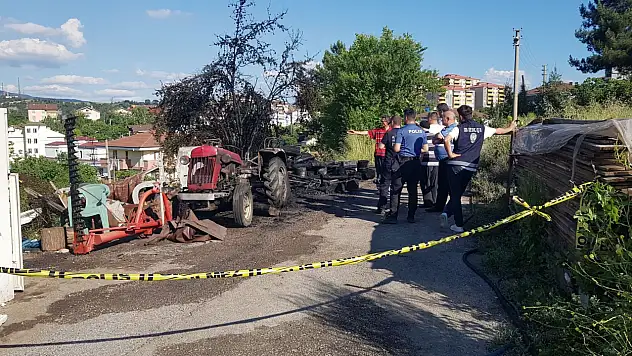Yangın traktörü kül etti